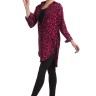 Рубашка-платье "CRAZY/fuchsia leo " для танцев с закругленными боковыми разрезами 