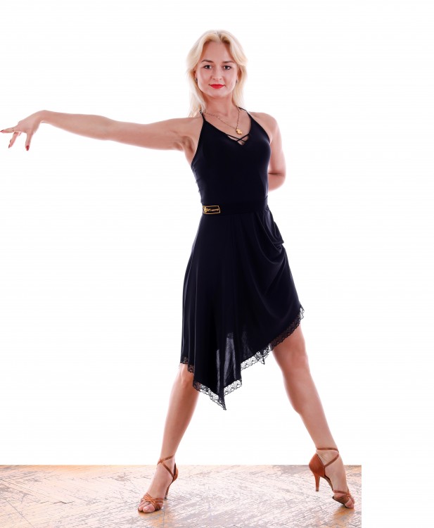 LA платье “LINK” для танцев с кружевом по линии низа