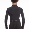 Re Рубашка-боди черная с отложным воротником на молнии   