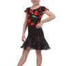 Юбка  для танцев kid  "Azhur” кокетка из трикотажного полотна с гипюровым воланом